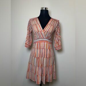 BCBGMaxAzria Wrap Dress Striped Matte Jersey XS NWT